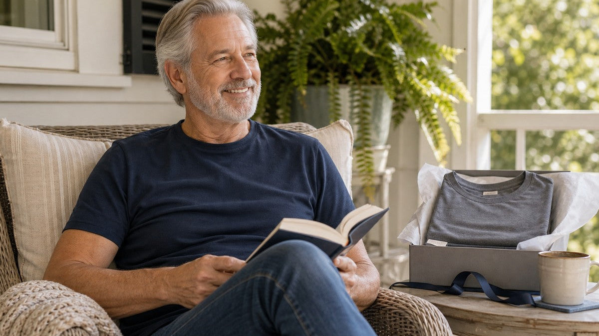 TexTale blog cover: Father's Day Gift for Dad in His 60s: Comfort-First Tees That Fit Right