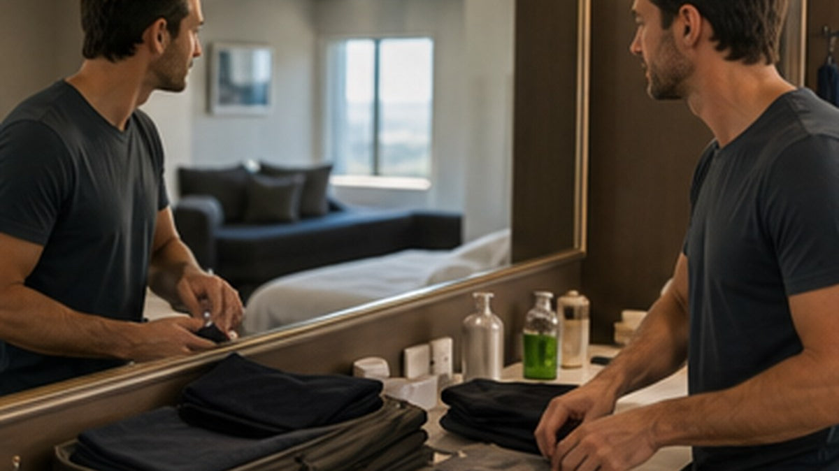 Textale blog cover: Best Travel T-Shirt for Men 2026: Multi-Day Wear Tested in Heat, Cold, and Long-Haul