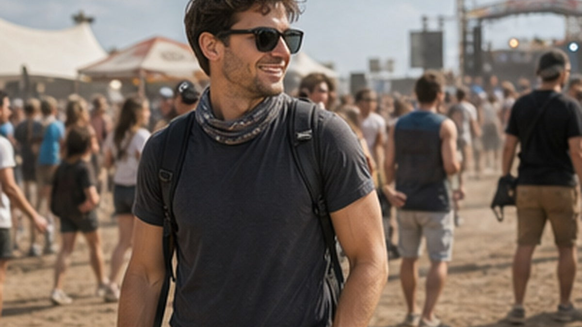 Textale blog cover: Music Festival Outfit Guide for Men 2026: Technical Fabric Picks for Heat, Dust, and 12-Hour Days