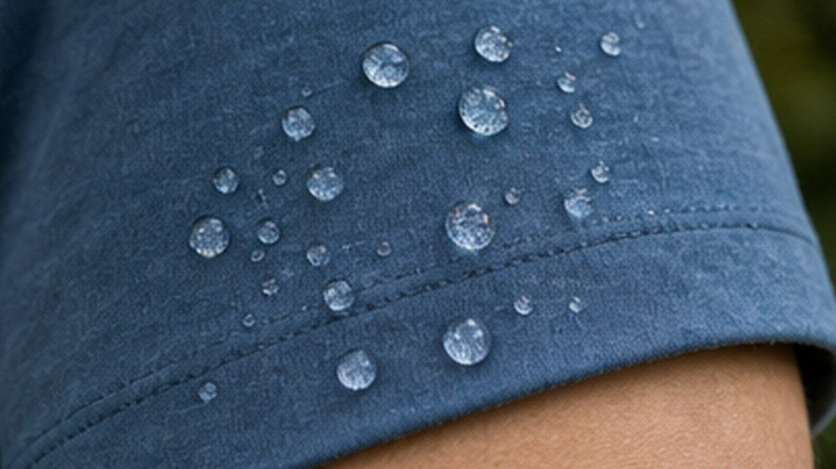 Textale blog cover: Hydrophobic Fabric Science: How the Lotus Effect Works in Menswear 2026