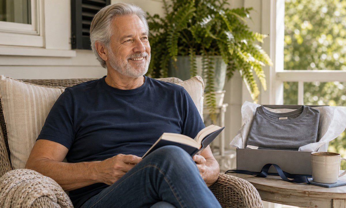 TexTale blog cover: Father's Day Gift for Dad in His 60s: Comfort-First Tees That Fit Right