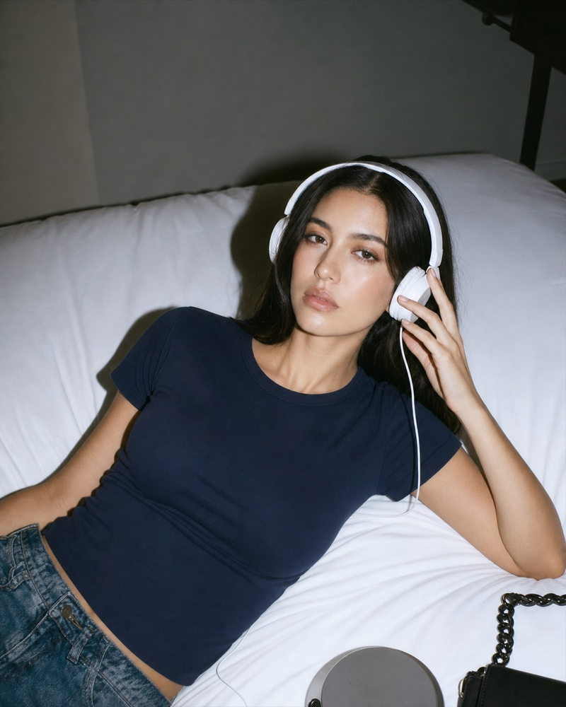 Designed for her — womenswear navy tee