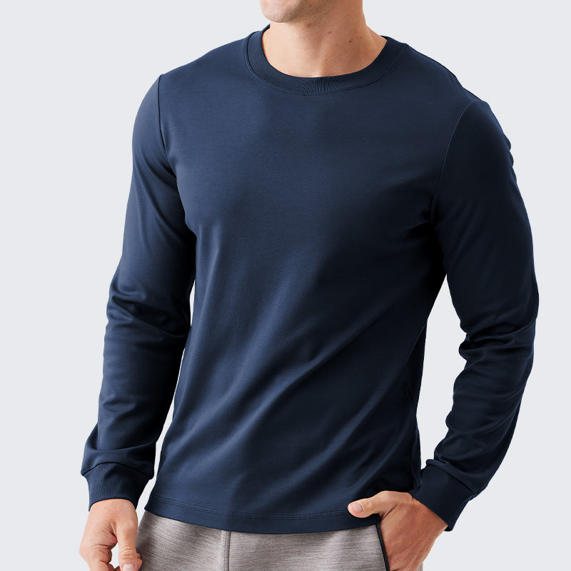 _FRESH Stain-Repel Long Sleeve Tee - Navy