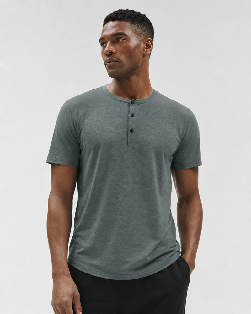 _Planet Bamboo Henley Tee | Sustainable, Breathable, Drop-Cut Fit