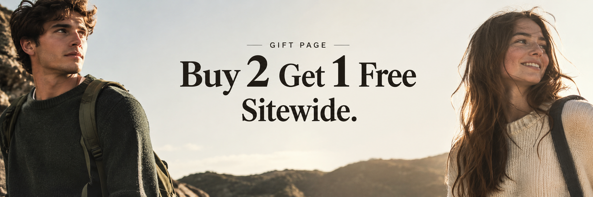 Gift page bottom - couple indoors with gifts - Buy 2 Get 1 Free Sitewide